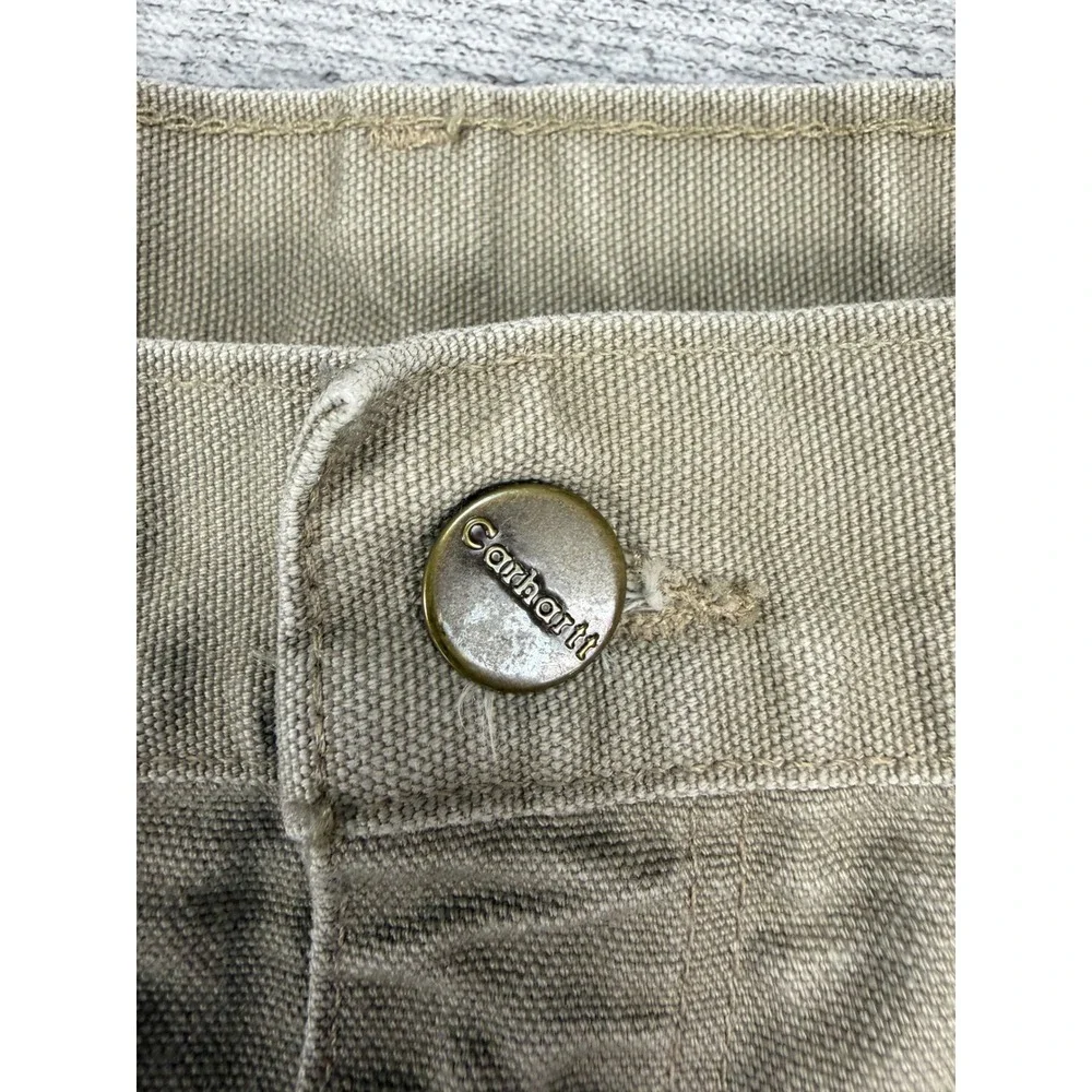 Carhartt‎ B28 DES Mens 36 Canvas Carpenter Shorts Desert Tan Distressed Workwear